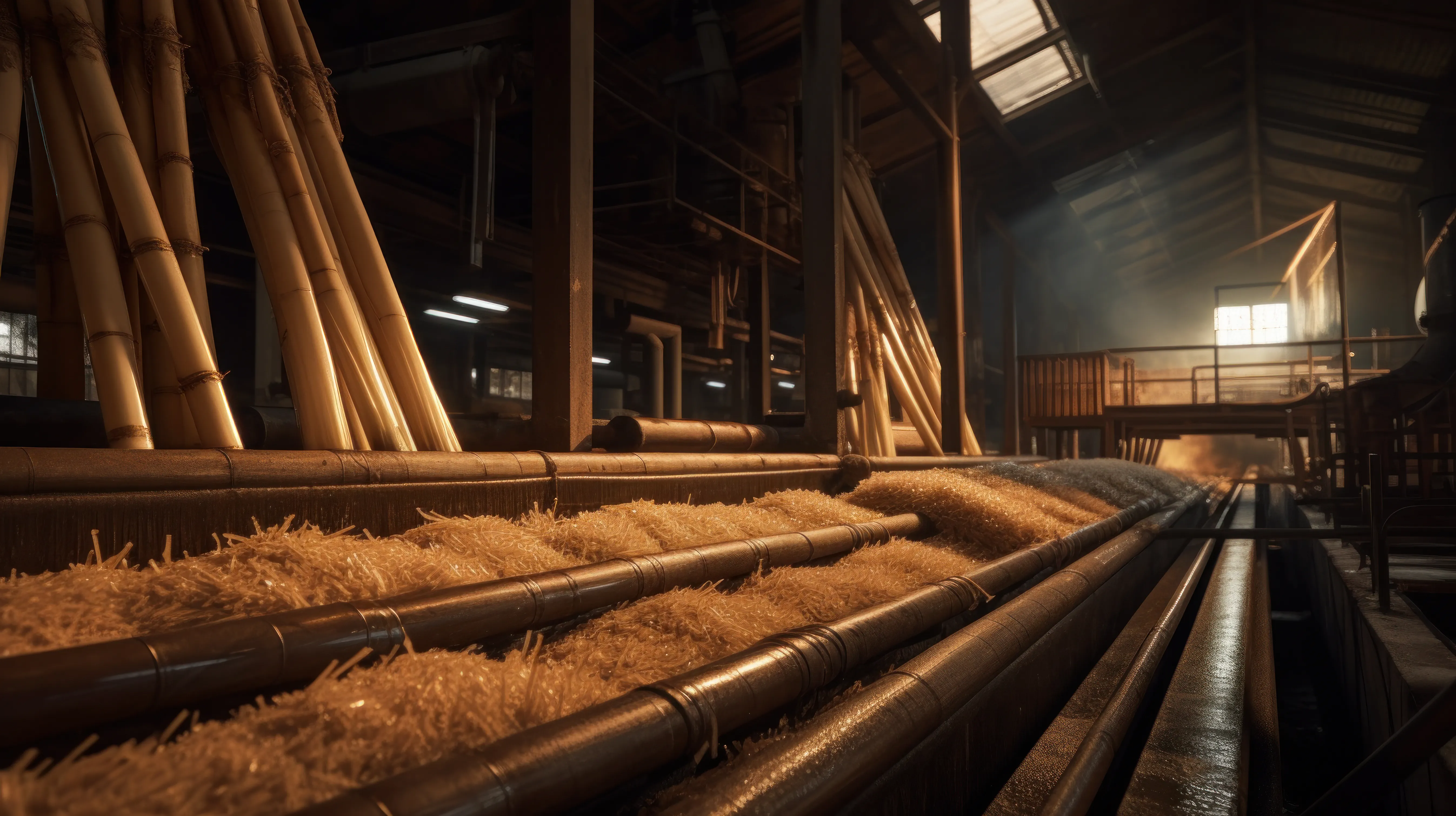 Interior of a sugar mill with natural light